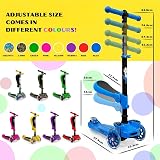 Hurtle 3-Wheel Tri Scooter with Seat Kids 4-7 Blue LED Lights view 3