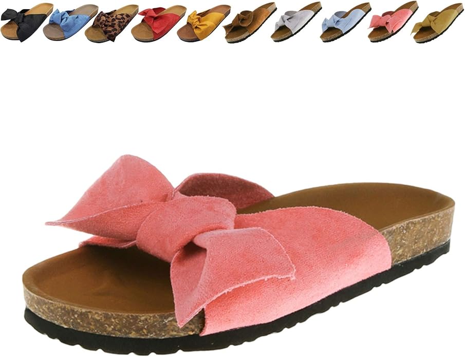 Amazon.com | Cuidado Women's Flat Bow Tie Sandals Mule Open Toe Women's Casual Shoe Women's 