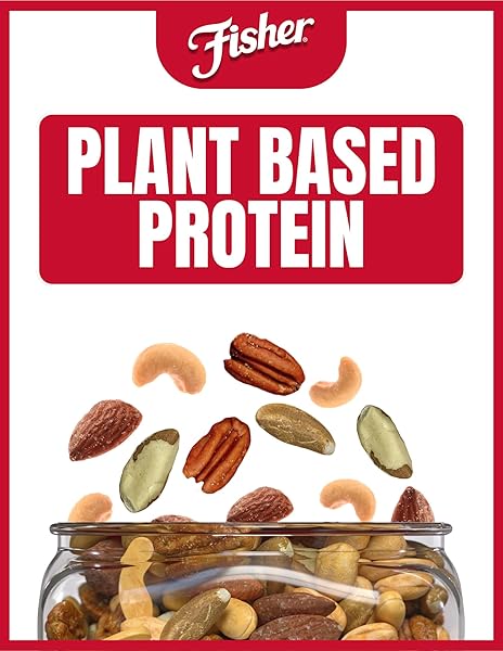 FISHER SNACK DELUXE MIXED NUTS, 24 OUNCES, CASHEWS, ALMONDS, PECANS, BRAZIL NUTS, 100% RECYCLABLE, HEALTHY SNACKS FOR ADULTS
