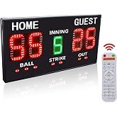 YZ LED Baseball/Softball Scoreboard for Fence, High-Light Digital Scoreboard with Remote, Rechargeable Wireless Electronic Baseball Scoreboard, Score Keeper with Innings Balls Strikes Outs Outdoor