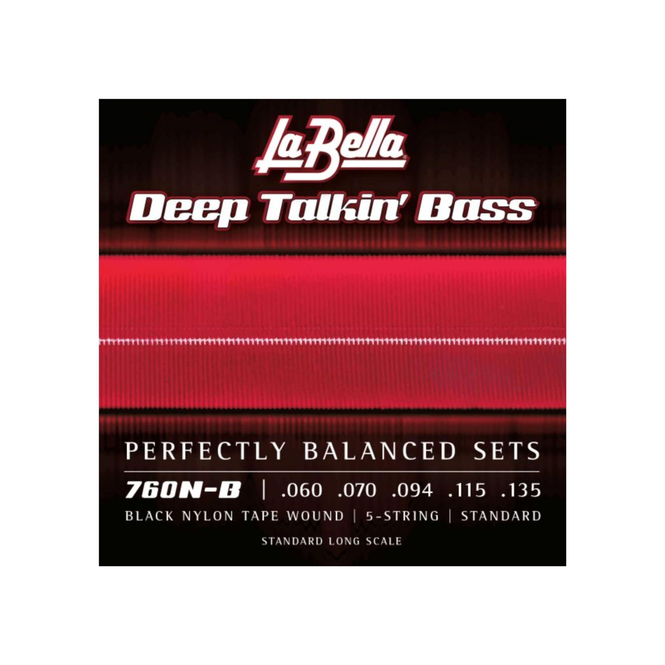 La Bella 760N-B Black Nylon Bass 060/135 — image 1