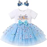 IMEKIS Toddler Birthday Girl Sparkle Confetti Ruffle Tutu Dress Dog Ears Hair Clips Outfit Cake Smash Photo Shoot 1-6T