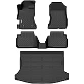 GINOWY-Floor Mats & Cargo Liner for Subaru Crosstrek 2018-2023& Impreza (Not Hybrid Models) 2017-2023, TPE All Weather Crosstrek Floor Mats, Non-Slip Waterproof Floor Liners Accessories Black