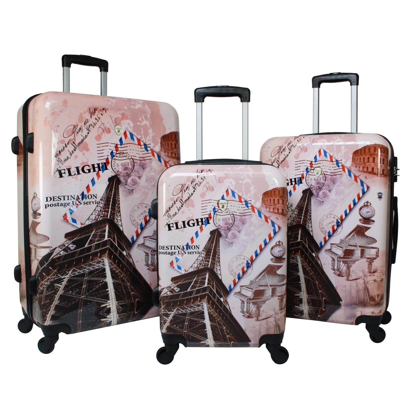 Paris Collection 3-Piece Hardside Spinner Luggage Set, Multicolor, One Size