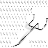 JEAWIWI 60 Pack Metal Pegboard Hooks, 4 Inch, Fit 1/4 &amp; 1/8 in Peg Board | Peg Board Organizer Accessories, for Hanging Tool Storage in Garages, Tool Sheds, Basements, and Home Workshops.