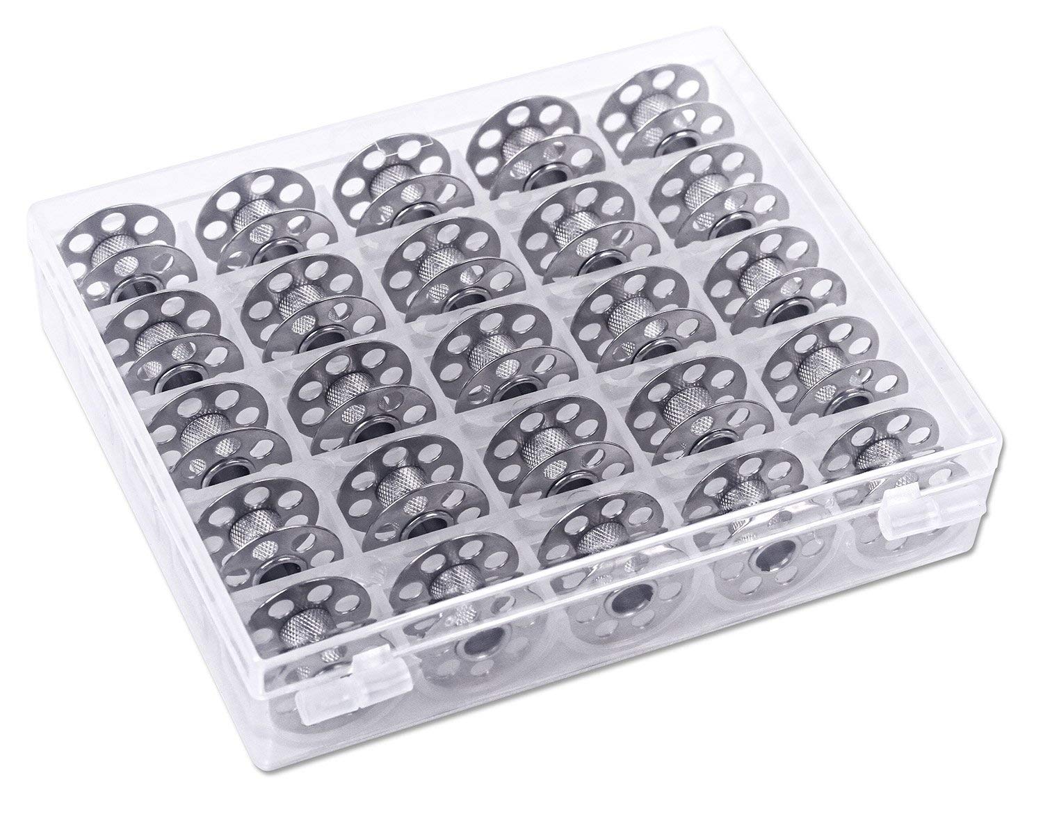 CKPSMS Brand - Metal Bobbins #0115367000 Compatible with/Replacement for BERNINA Brand 330,350,350PE,380,530,550QE,B215,B330,B380,1120,1130 (0115367000 25PCS with Plastic Box)