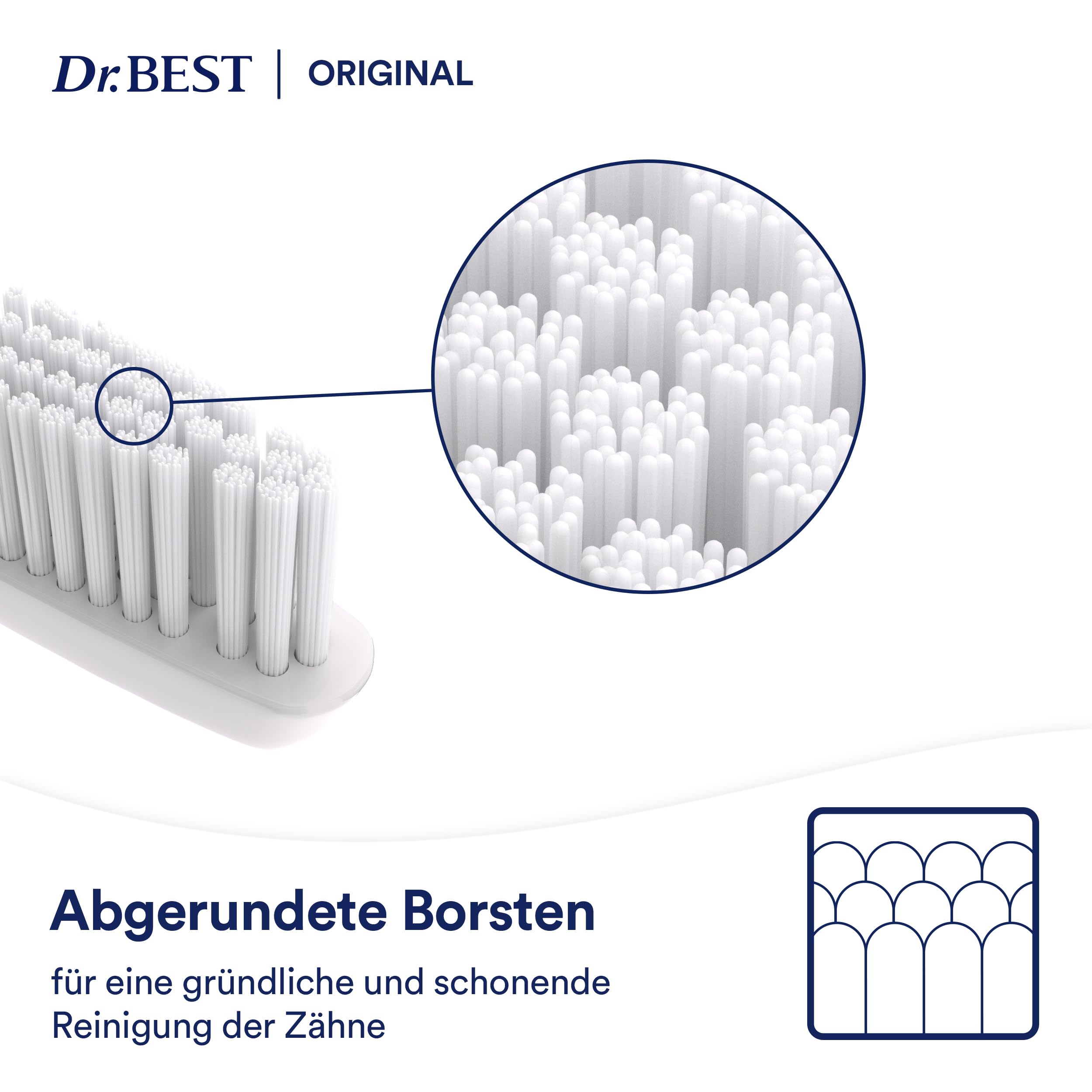 Spezialfederung: Die Flex-Zone ist eine Entwicklung der Dr.BEST Forschung. Sie gibt bei zu starkem Druck nach und hilft so, Ihr Zahnfleisch vor Verletzungen zu schützen. 4
