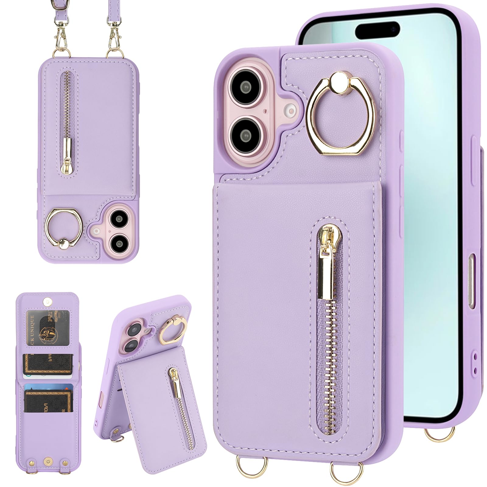 Jcxtrombulous Crossbody Wallet Case for iPhone 16