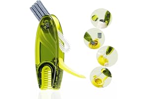 CRAFTINAROUND 4 in 1 Cup Lid Cleaning Brush Set Multifunctional Bottle Brush Cleaner Tiny Bottle Cup Lid Brush Straw Cleaner Tools Mini Silicone Bottle Cup-Holder Cleaner with Hook Remover 1pc Blue