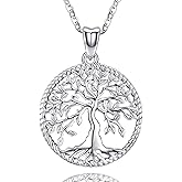 Odinstone Tree of Life Necklace, Sterling Silver Pendant for Women Family Tree Necklaces Jewelry for Mom/Wife/Grandma(With Fine Gift Box)