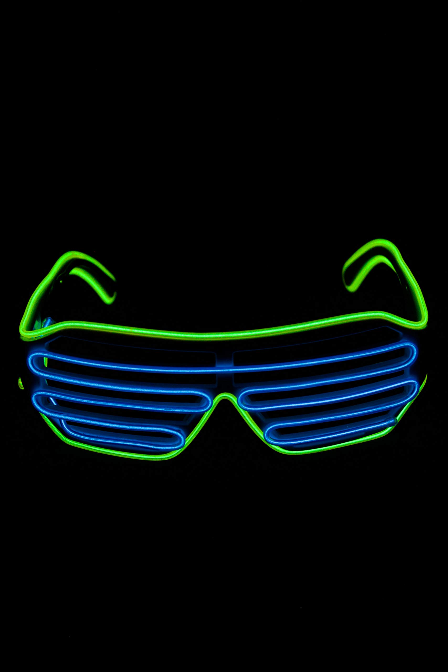 UV Floor 3700817021294 El Wire Bezel Blue Green Glowing Glasses, Standard Size