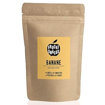 Banane gefriergetrocknet 100g I Getrocknete Bananenchips ohne Zucker I 100% Frucht, voller Geschmack