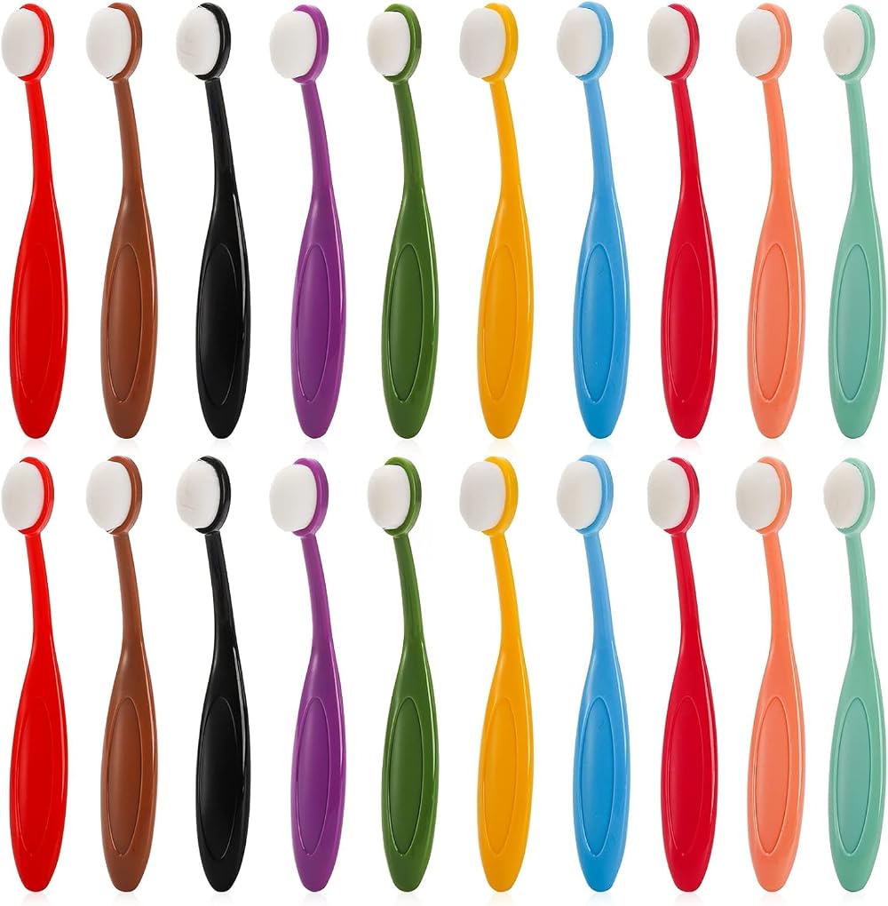 YOUEON 20 Pack Mini Ink Blending Brushes Color Coded Handles 5.5" Set
