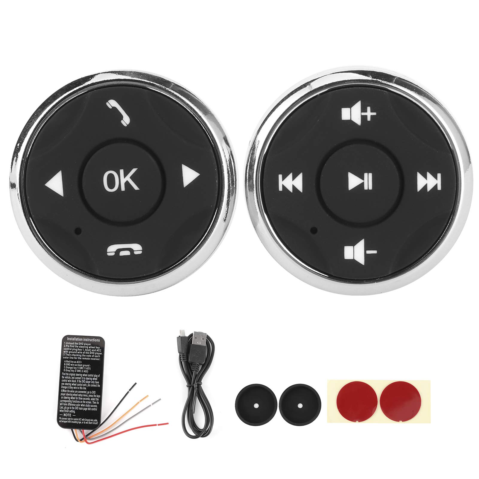 Button Media Remote Control for Steering Wheel Portable Wireless Bluetooth USB Rechargeable Controller Phone Calls Music Controllers