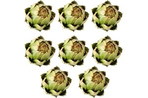 GiftYou 8-Pack Large Green Faux Artichokes - Artificial Vegetables and Fake Fruits for Kitchen Decorations (Green)
