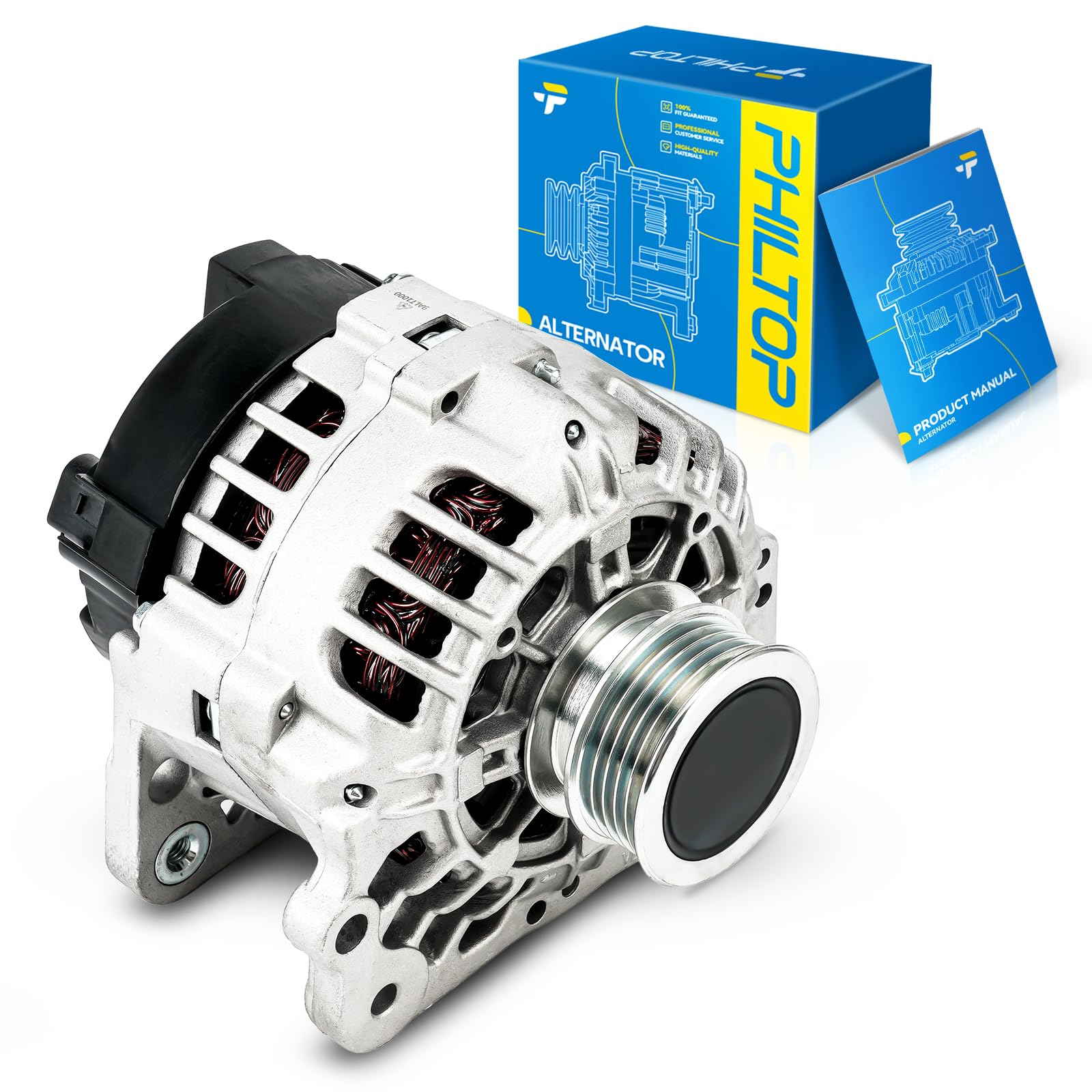 Photo 1 of ***(PARTS ONLY/ NON FUNCTIONAL)***PHILTOP Alternator Compatible With 2005-2014 Volkswagen Jetta 2.5L L5, 2006-2009 Rabbit, 2010-2014 Golf 11254N