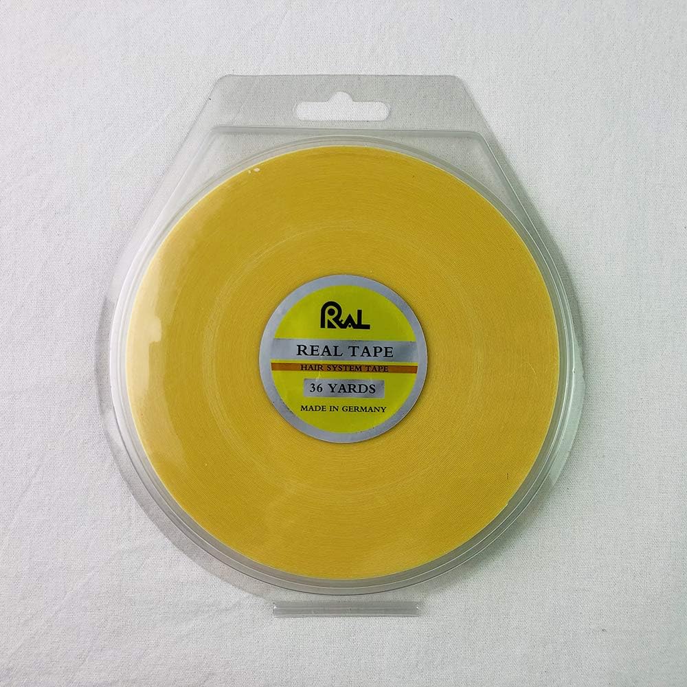 ShowJarlly 1 Roll Double Sided Adhesive Lace Front Support Tape Roll Wig Yellow Extension Tape For Bonding Extension Hair (Yellowtape0.8cm*36yards)