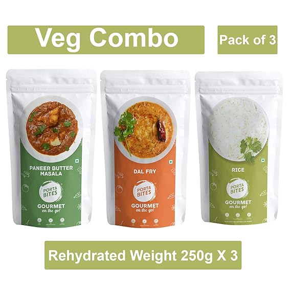 Porta Bites Freeze Dried Paneer Butter Masala Dal Fry Rice 750