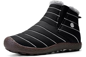 Eagsouni Womens Mens Snow Boots Winter Shoes Slip On Ankle Booties Anti-Slip Water Resistant Fully Fur Lined Outdoor Sneakers