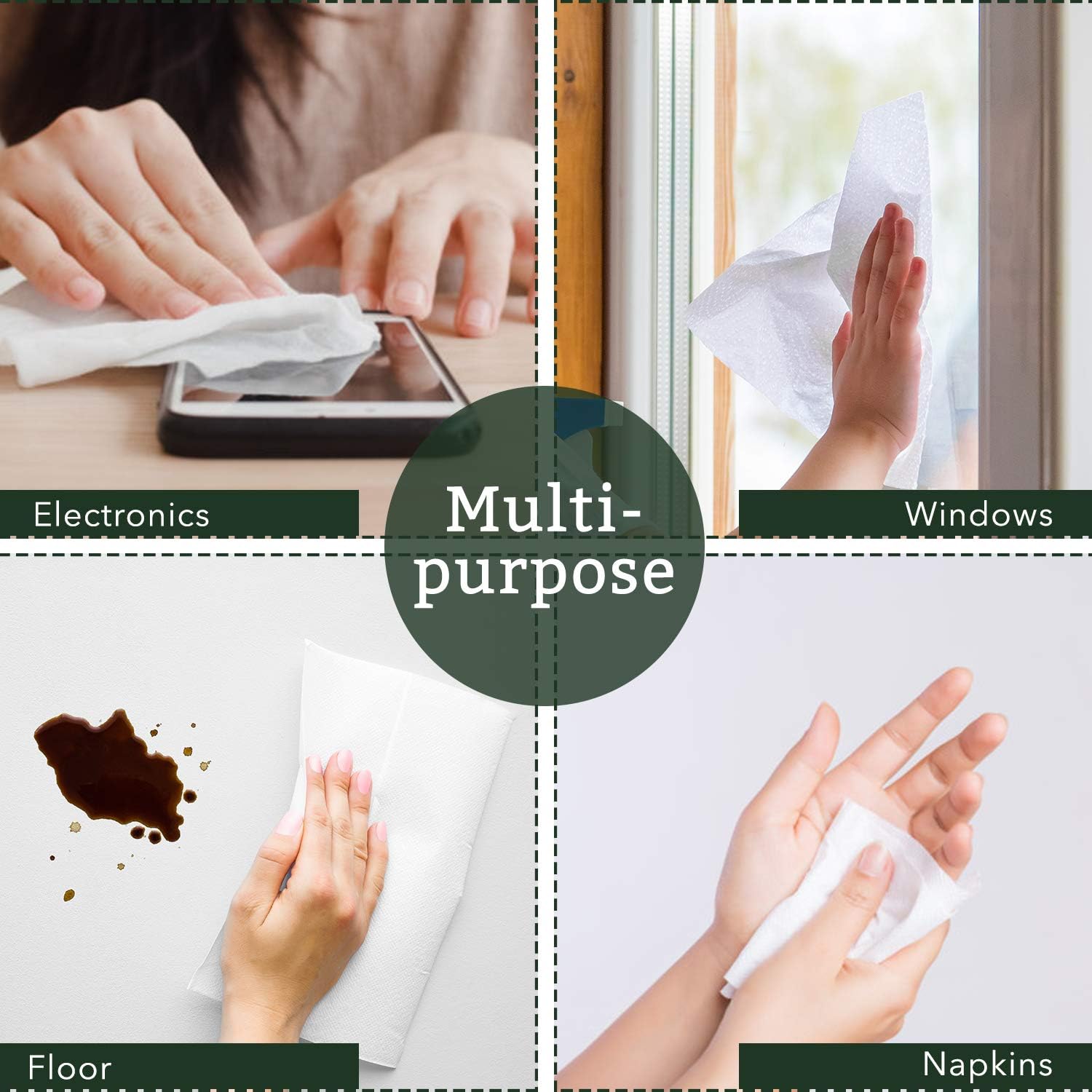 Bamboo Reusable Paper Towels Washable Roll (20 Sheets) Zero Waste Unpaper Towel Eco Friendly Products Sustainable Gifts - Kitchen Cleaning Rolls Alternative - Paper Towels Bulk Recycled Napkins Cloth: Health & Personal Care