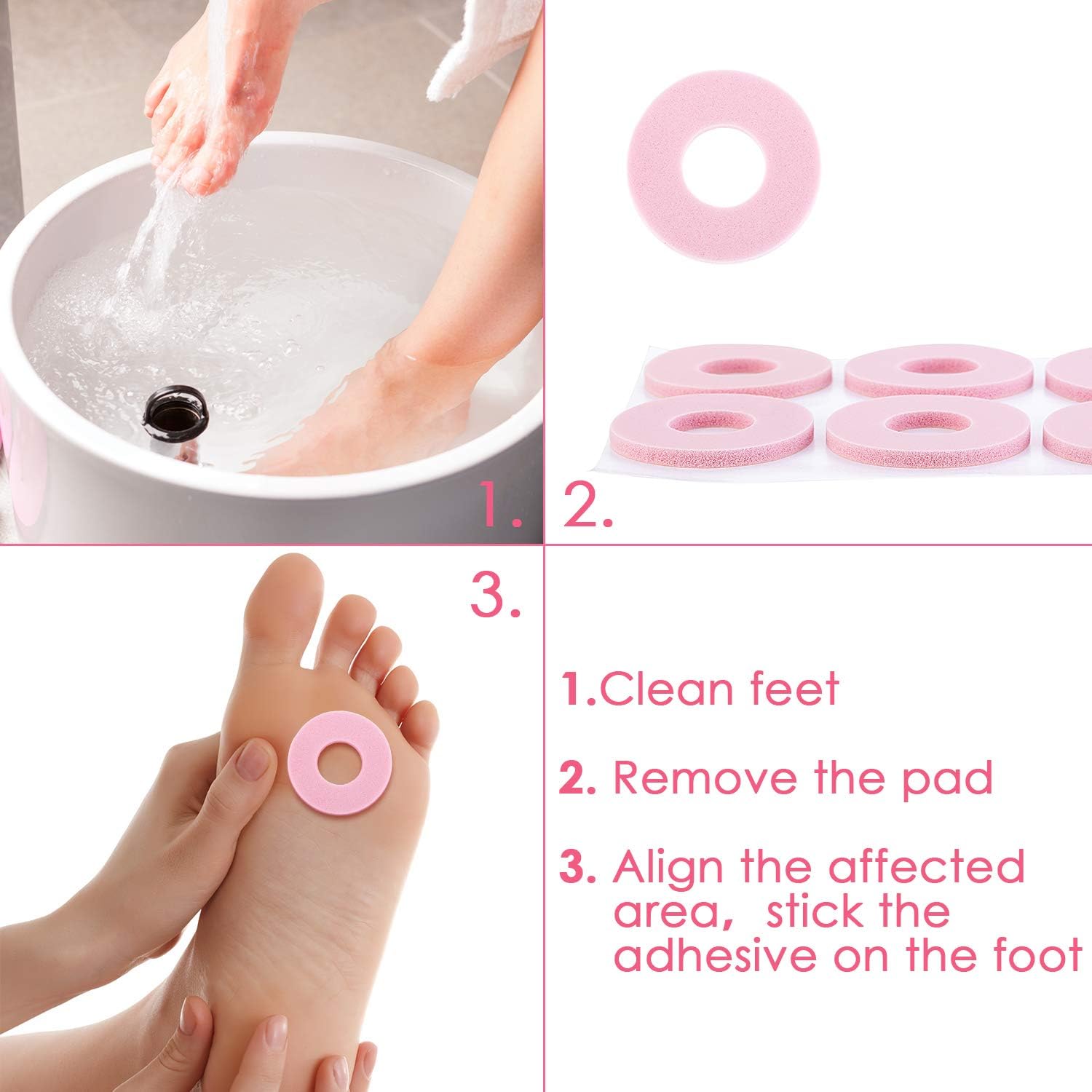 Patelai 144 Pieces Callus Pads, Soft Foam Callus Cushions Toe Pads, Toe and Foot Protectors and Thick Corn Cushions Toe Pads and Waterproof, Rubbing on Shoes, Reduce Foot and Heel Pain: Health & Personal Care