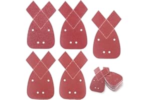Glarks 60-Pieces Triangle Mouse Detail Sander Sandpaper Sanding Paper With 2 Extra Tips Hook and Loop Assorted 40/ 60/ 80/ 12