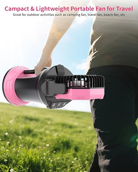 TDLOL 30000MAH MISTING FAN PORTABLE BATTERY POWERED FAN WITH 2L WATER TANK,PORTABLE MIST COOLING FANS FOR OUTDOOR CAMPING TENT TRAVEL-120°AUTO OSCILLATING,4 WIND SPEEDS & SPRAY MODES,RGB LIGHT PINK