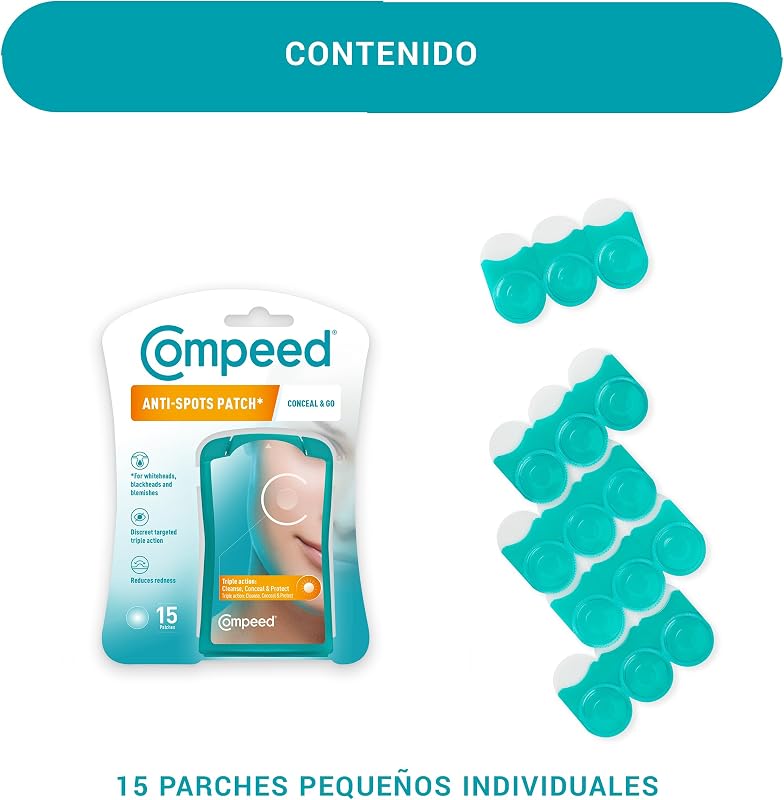 Cerotti anti-brufoli, trattamento acne, uso quotidiano, pulisce, nasconde e protegge, 15 pezzi