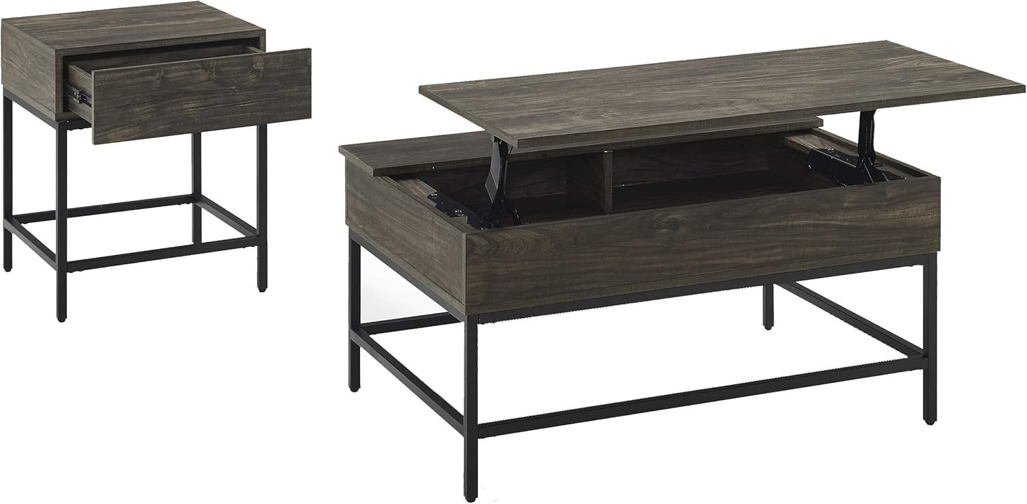 Crosley Furniture Jacobsen Living Room Set, 2-Piece (Coffee & End Table), Brown Ash: Furniture & Decor