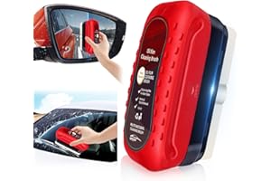 EIRUSEED Automotive Oil Film Cleaning Brush with Reusable Foam Sprayer, Upgraded Antifog Glass Cleaning Board, Glass Oil Film Remover for Car Windows & Windshields, Versatile Car Glass Cleaner Brush (Red)