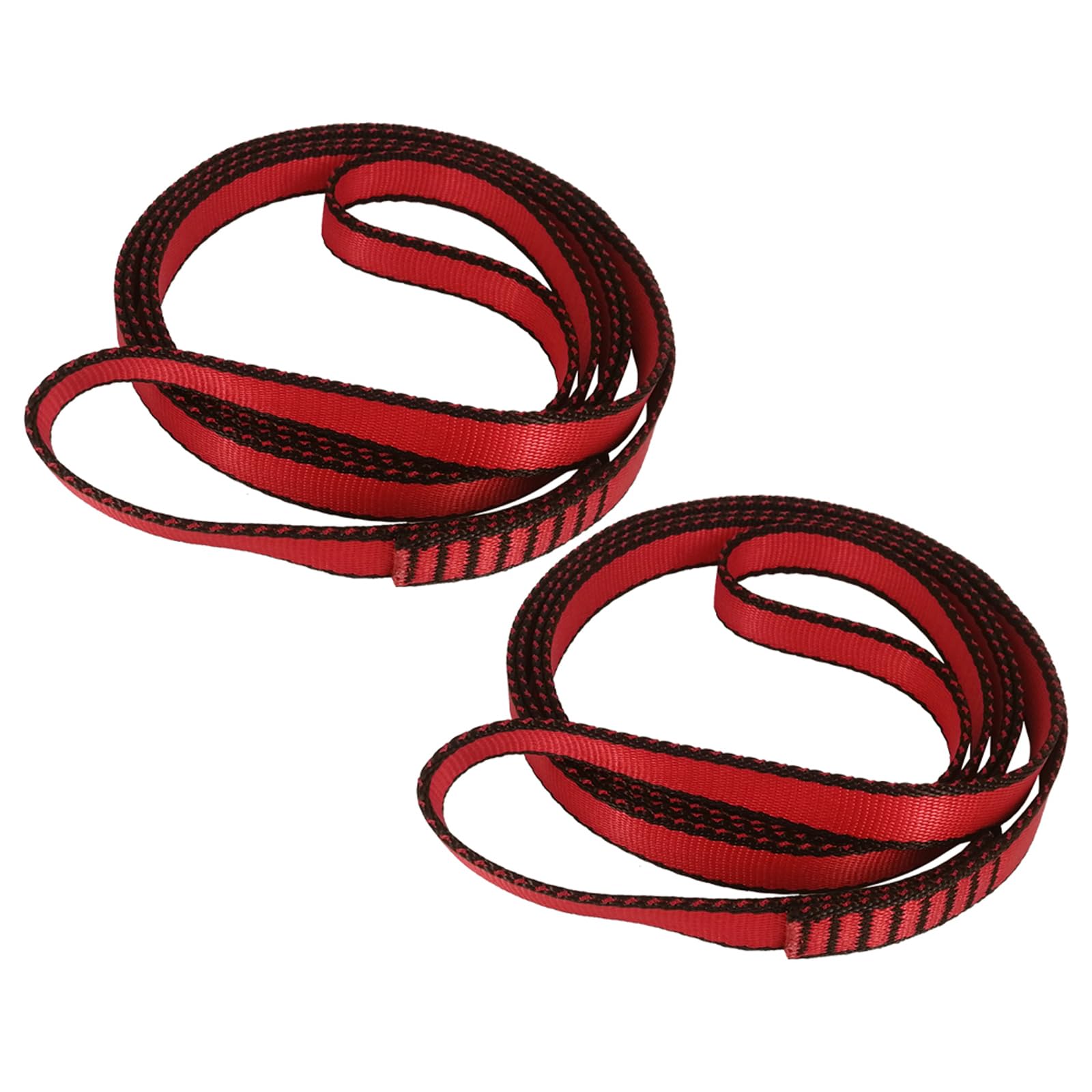 FOSER 18mm Nylon sling Runner, high-strength Nylon Rope, Apply to yoga hammocks, Hiking, Creating anchor systems, Downhill sports, etc (Red(2pcs), 120cm/48inch)