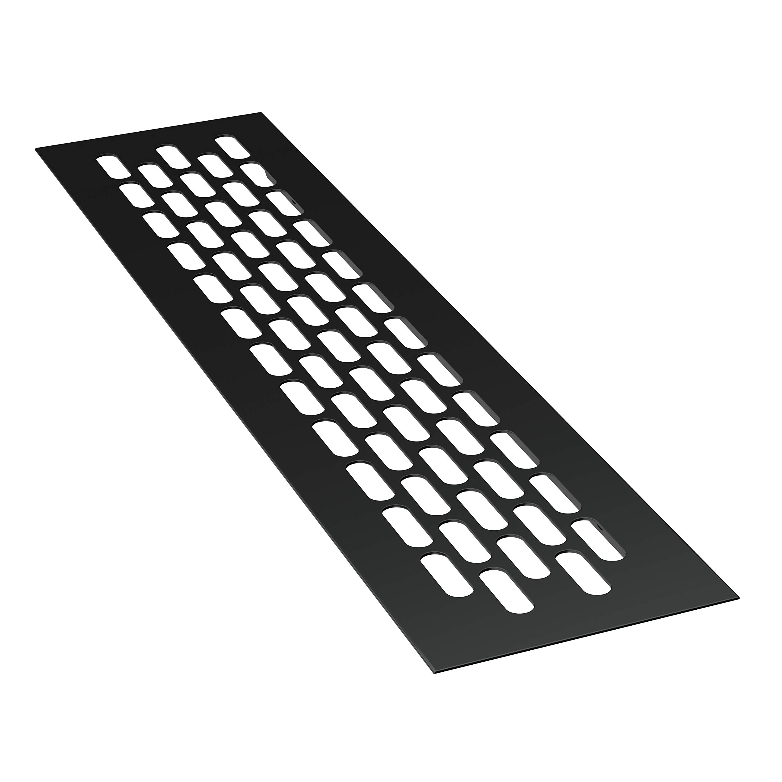 sossai® Aluminum - Air Ventilation Grille Cover - Alucratis (1 Piece) | Rectangular | Vent | Dimensions: 24,5 x 6 cm | Color: Black