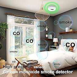 Vzmcov Carbon Monoxide and Smoke Detector LCD