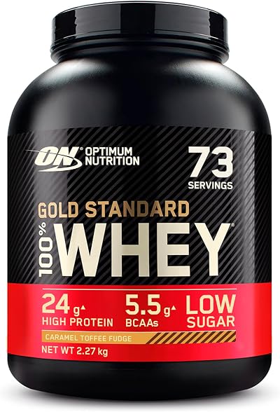 Optimum Nutrition Gold Standard Whey Protein Powder Caramel Toffee Fudge 2.27kg