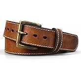 Daltech Force - Distressed Steel Core American Bison Leather Gun Belt - 14/15 oz - CCW - Brown - 1.5 inch wide