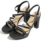 Lyngixko Block Heeled Platform Sandals | Chunky Open Toe Shoes for Women
