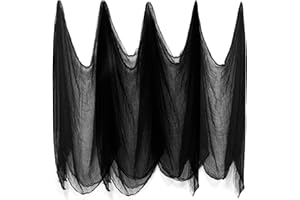 MIAHART Halloween Creepy Cloth Black Creepy Gauze Spooky Halloween Decorations for Haunted Houses Party Doorways Decor 6.5ft x13ft (2mx4m)