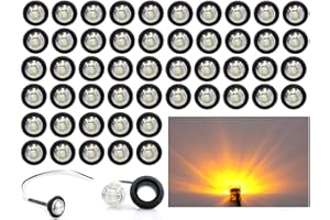 MADCATZ LIGHTING (Pack of 50) Madcatz Amber Light (Clear Lens) 3/4" inch Bullet Side Led Marker Trailer lights Clearance Indicator 12V DC