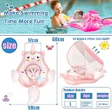 COSORO Newborn Baby Swimming Float Pink Unicorn with Sun Canopy 10-24 Months view 2
