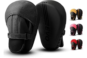EVO Fitness Curved Matte Black Boxing Pads Men Women Boxing Mitts Focus Punching MMA Muay Thai Martial Arts Kickboxing Hook and jab Hand Target Strike Shield Training Pads
