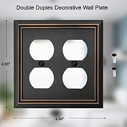 OKAWYC Double Duplex Outlet Light Switch Cover