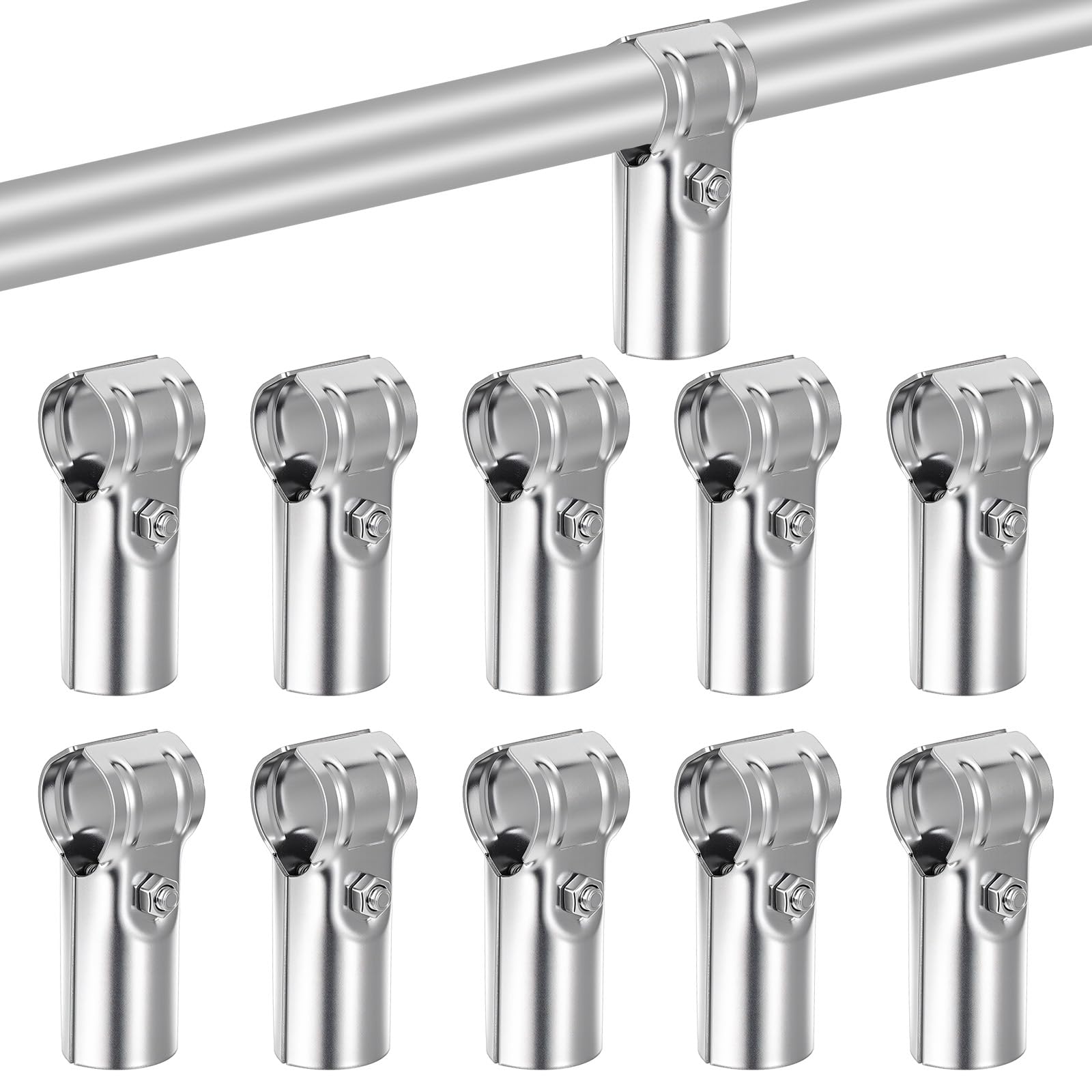 Photo 1 of 10 Sets T  Clamp Connector for 1" OD Round Tube Frame, Chain Link Fence Tee Clamps, Heavy-Duty Stainless Steel