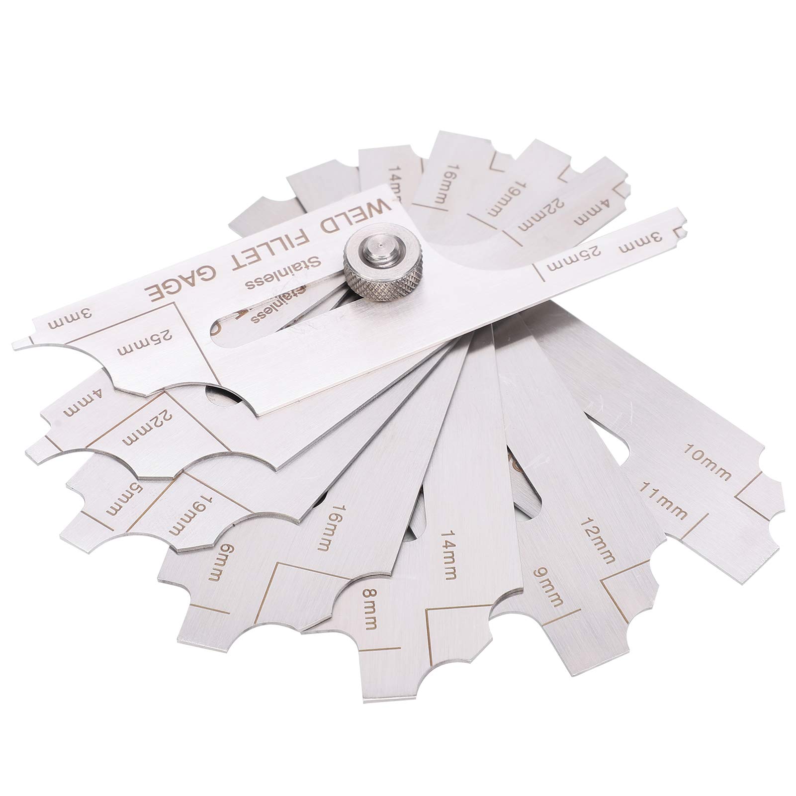 Fafeicy 7 pcs Fillet Weld Set, Bridge Cam Welding Gauge Test Ulnar, Gage Rl Gauge Welding Inspection Test Ulnar Metric & Inch, for Measuring the Welding Parts