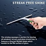wokery 2Pcs Squeegee Multi-Purpose Shower Glass Rubber Wipers 22x27cm Blue/Green view 4