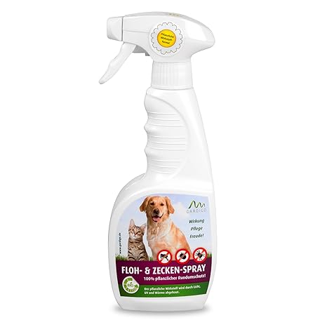 Gardigo Floh- und Zeckenspray 500 ml, Zeckenschutz aus dem Extrakt von Mutterkraut, Flohspray, Flohschutz, Zeckenschutz, Para