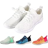 rosyclo Light Up Shoes Fiber Optic LED Luminous Trainers for Men Women USB Charging Breathable Flashing Trainers for Festivals Party Luminous Shoes