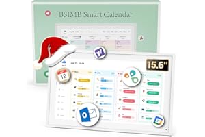 BSIMB 15.6 Inch Digital Calendar - Chore Chart, Meal Planner, Rewards System, Photo Display, Smart Electronic Calendar Touchscreen Interactive Hearth Display for Family Schedules, Seamless Scheduling White