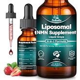 Advanced 4-in-1 NMN Supplement Liquid Drops for Men &amp; Women | NMNH Alternative w. Beta Resveratrol &amp; Quercetin, Liposomal &beta;-NMN Max Absorption, NAD⁺ Levels, Cellular Energy &amp; Anti-Aging