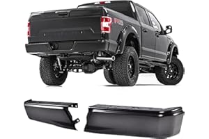Rear Bumper End Cap Compatible with 2015-2020 Ford F150 w/o Parking Sensor Hole Black Steel Bumper Guard Pad Cover Left & Rig