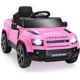 Okay Run 12V Licensed Land Rover Ride On Car for Kids Age 3+, Pink | Kids Electric Car w/Parental Remote, 2&times;70W Motors, Soft Start, 3 Speeds up to 4 MPH, Shock Absorption, LED Lights &amp; Music